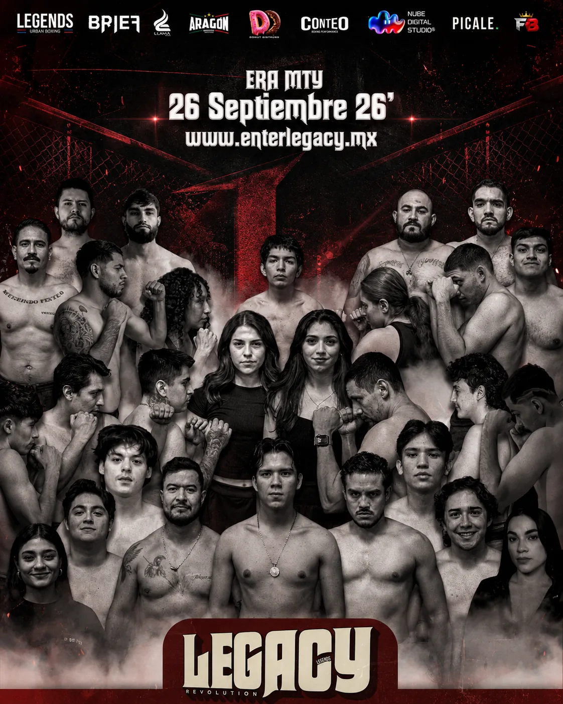 Flyer oficial de LEGACY: REVOLUTION — ERA MTY, 26 de septiembre de 2026